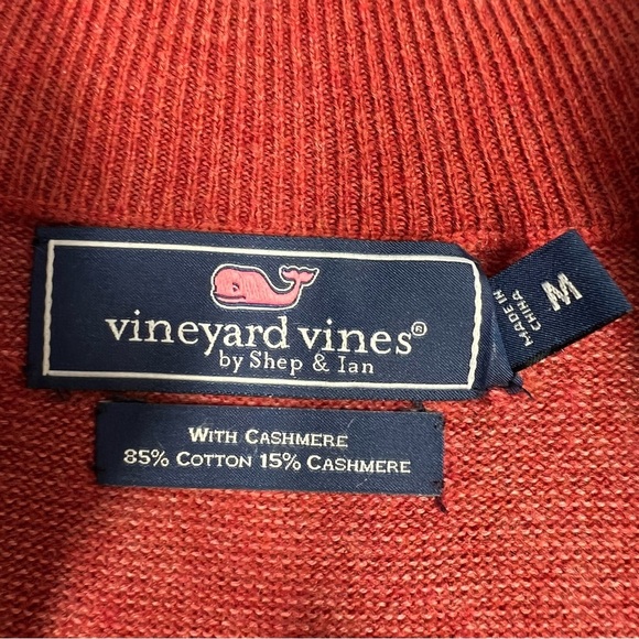 VINEYARD VINES Men's Medium Cashmere Blend Mock Neck 1/4 Zip Pullover Sweater - Picture 3 of 7